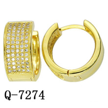 925 Sterling Silber Huggie Ohrringe 18 K Vergoldung (Q-7274)